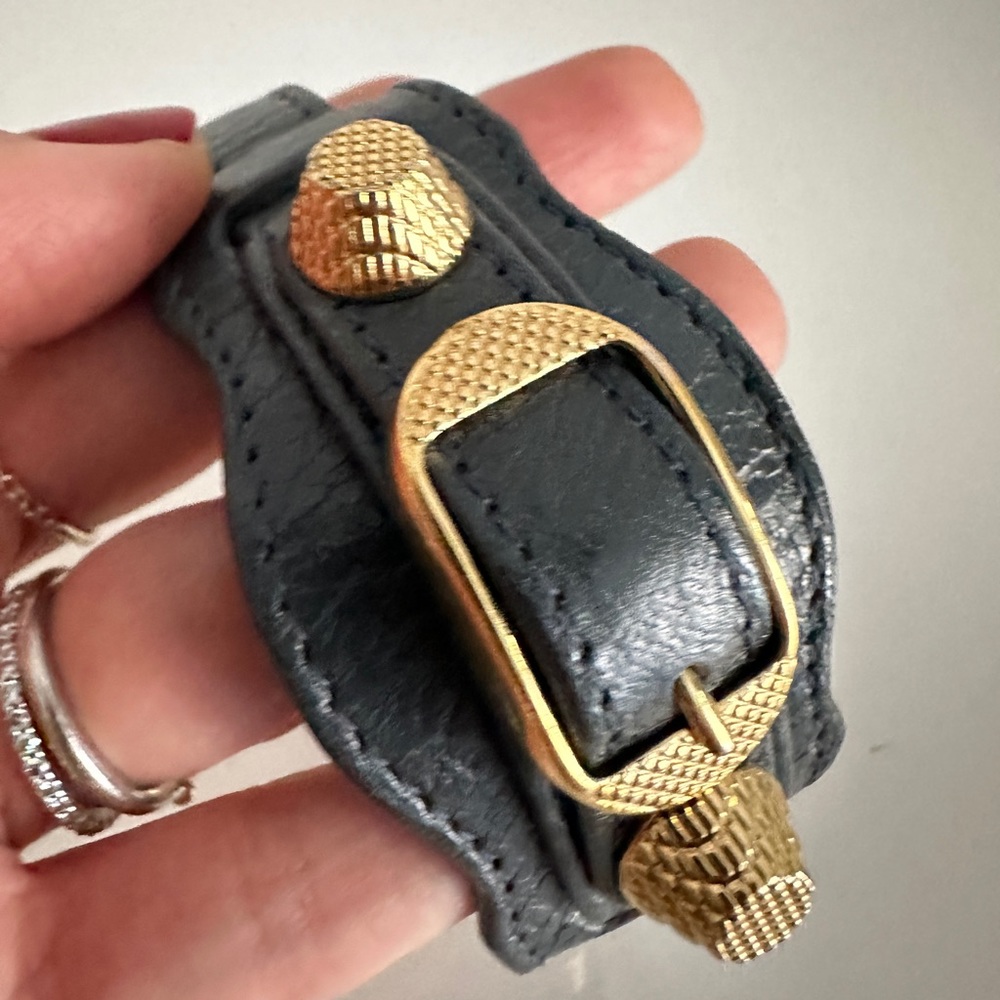 Balenciaga blue leather bracelet